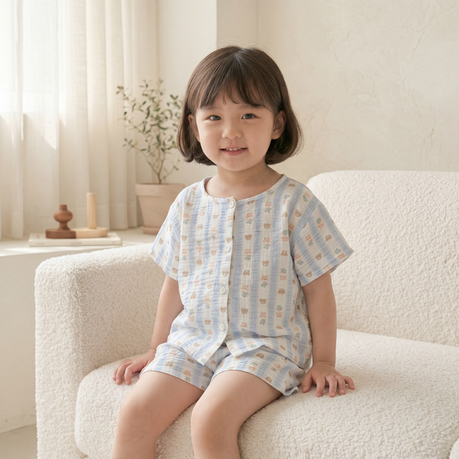 Le Aette 滿版印花夏季居家服上下套裝
