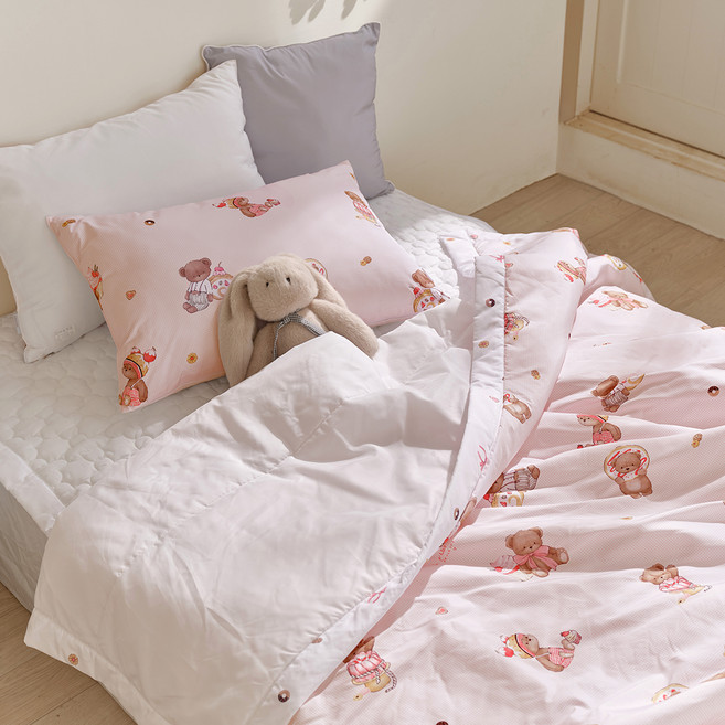 알레르망 알러지케어 반무봉제 냉감차렵이불 + 베개커버 세트