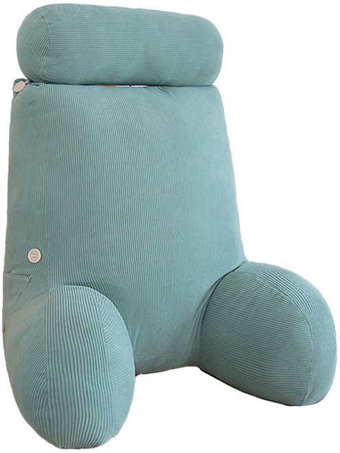 西格傢飾 慵懶燈心絨護腰背靠枕 800g, 湖水綠