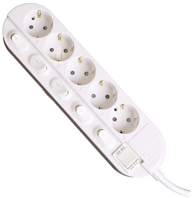 이어지다 개별 스위치 멀티탭 5구, 1.5m, 1개