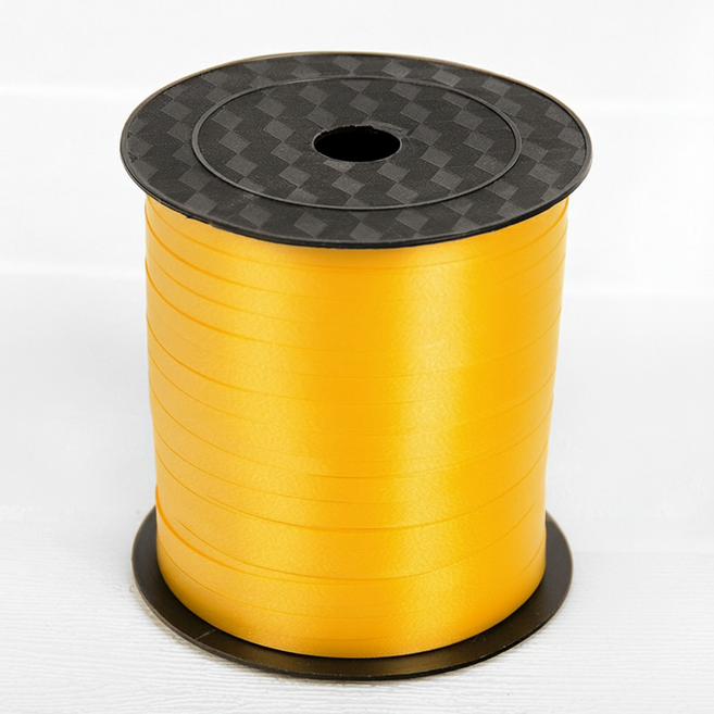 마켓피아 다용도 포장 리본 공예 데코레이션 작업노끈 0.5cm x 200m, 노란색, 2개