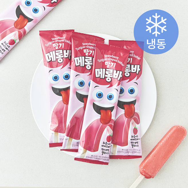딸기 메롱바 (냉동), 5개, 1개입, 67ml