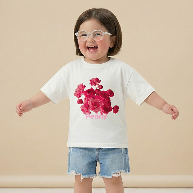 피오니 패밀리 반팔 티셔츠