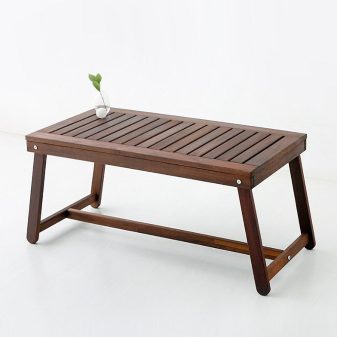 마켓비 TANG 아카시아 원목 커피테이블, 체리브라운