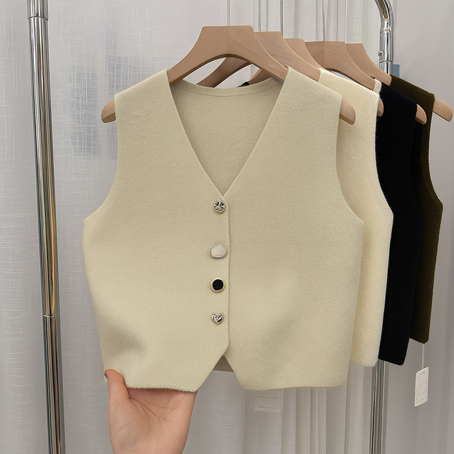 daysoy 女款感性鈕扣設計針織背心