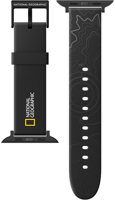 NATIONAL GEOGRAPHIC 國家地理 Smart 矽膠錶帶, 山脈黑, 1個