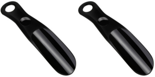 피피홈리빙 휴대용 미니 구둣주걱, 블랙, 2개