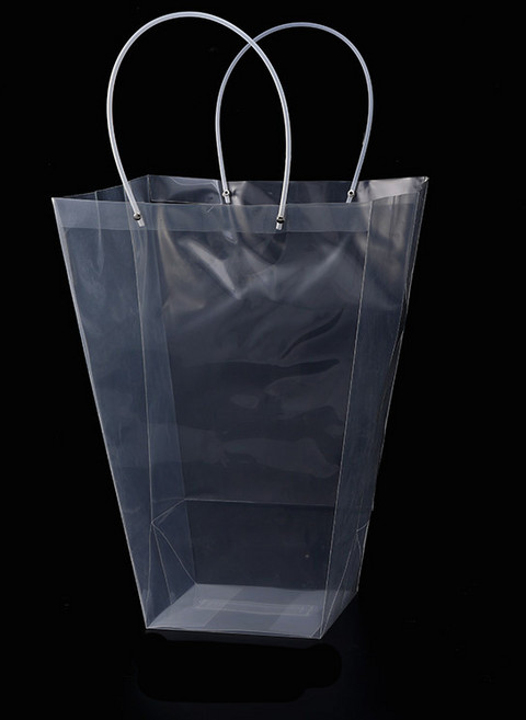 미화부장 PVC 비닐 꽃다발 화분 식물 선물 케이크 포장 투명 긴 대형 쇼핑백, 04 사다리꼴 특대, 5개