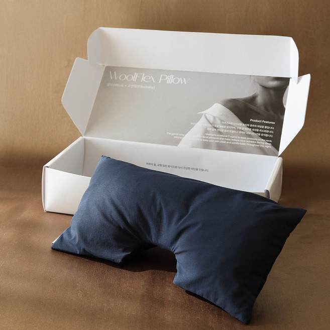 그린모먼트랩 목주름 케어 울플렉스 넥필로우 경추베개, 네이비나이트, 1개