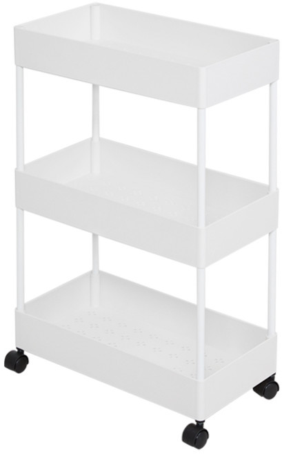Nature Living 3層移動式收納推車, 象牙白色, 1入