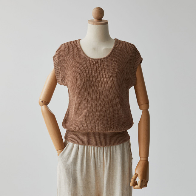 어나더러브 여성용 라운드넥 니트 나시 VCFDGKT04