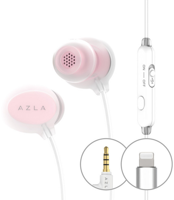 아즈라 실리콘 이어폰 LT 타입 아이폰용, ASE-500, 핑크