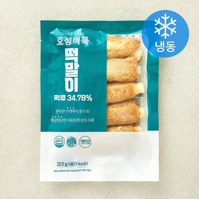 효성어묵 떡말이 (냉동), 225g, 1개