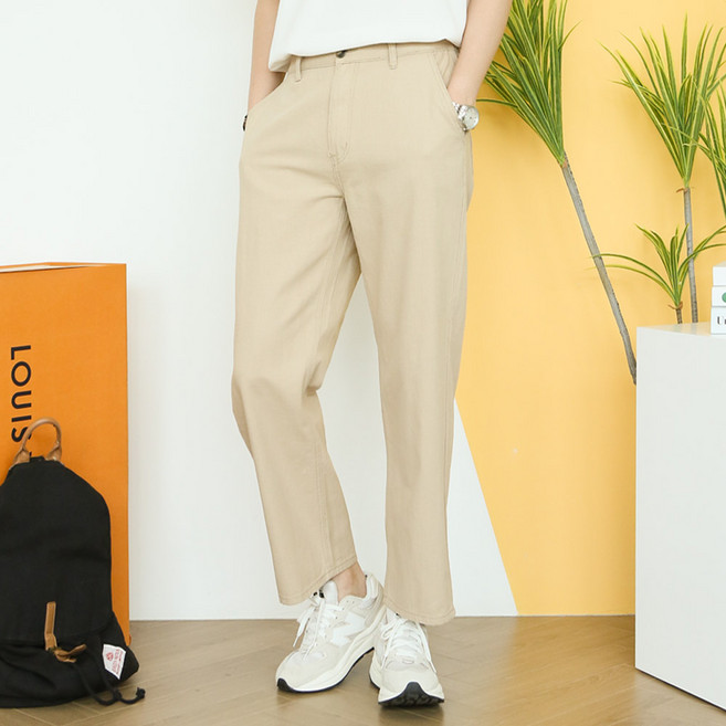 블루포스 남성용 힐러론 와이드 뒷밴딩 면 팬츠