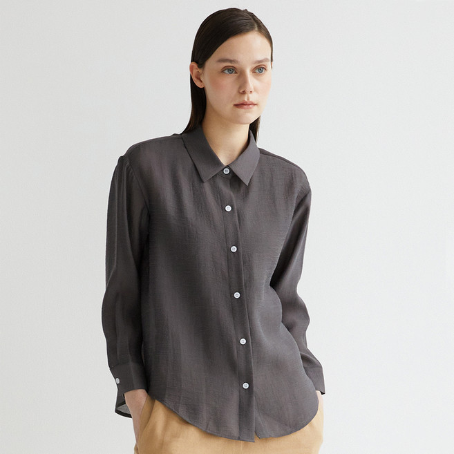 티에스에이치 여성용 세미 시스루 셔츠