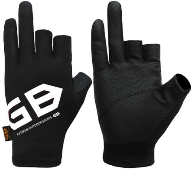 지비마일드 스페이스 글러브 3컷 낚시장갑 GB-G02, 블랙, 1개