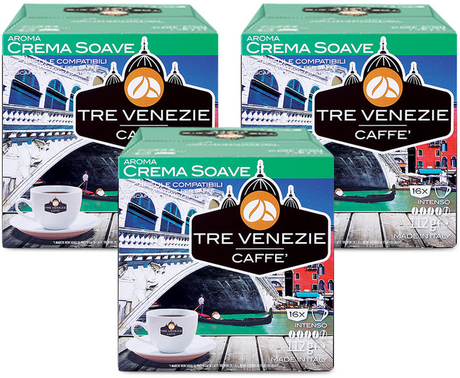 트레베네치아 돌체구스토호환 캡슐커피 크레마소아베, 7g, 16개입, 3개