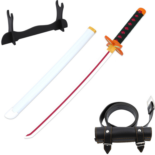 대한 귀멸의칼날 코스프레 검 일륜도 + 벨트세트, 츠유 카나, 1개
