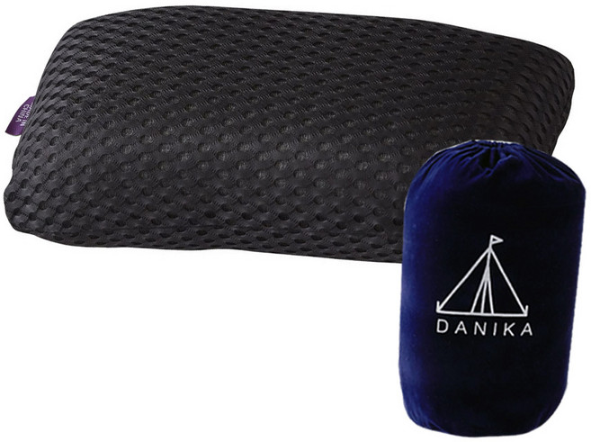 다니카 포터블 메모리폼 캠핑베개 CP-100, 블랙, 1개