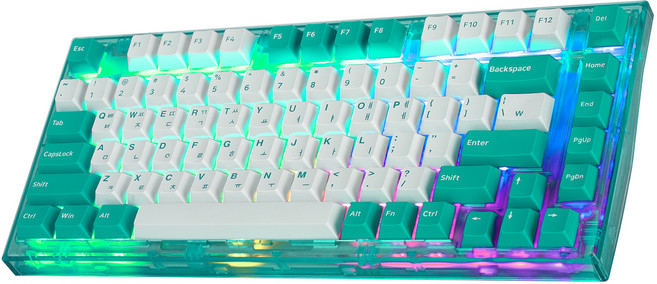 Abko Gasket Mount RGB替換軸機械式遊戲鍵盤 Non-click, 薄荷綠, AG75, 更換軸