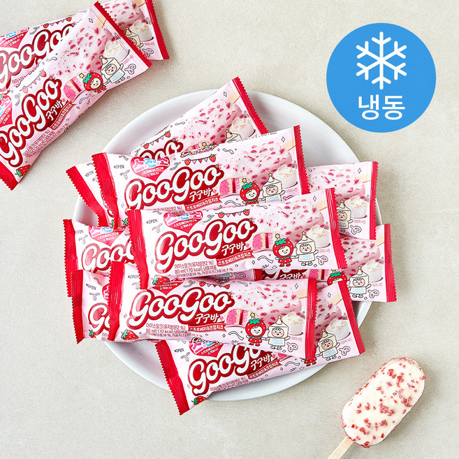 롯데웰푸드 구구바 스트로베리 & 크림치즈 (냉동), 40개, 1개입, 80ml