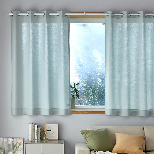 모던하우스 린넨스타일 아일렛형 반창문커튼 2p