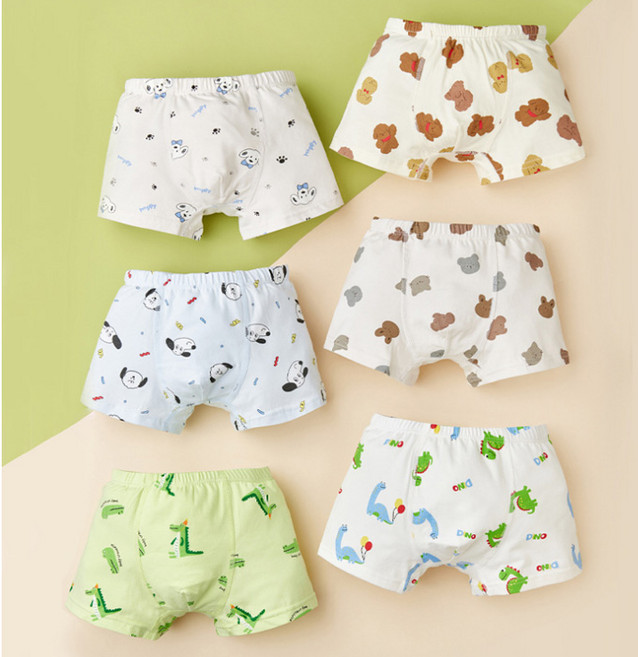남아용 바둑이와 공룡 사각팬티 6종 세트