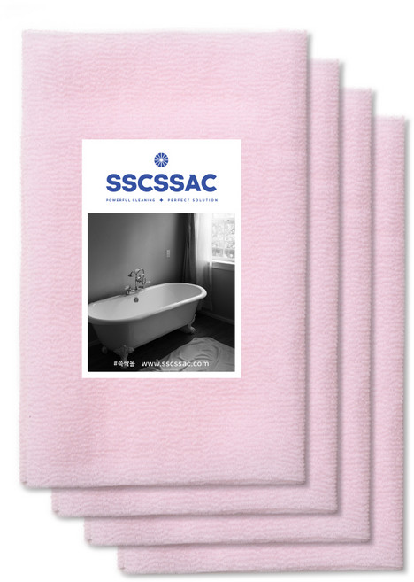 SSCSSAC 롱롱 까슬까슬 샤워 타월, 연핑크, 1개입, 4개