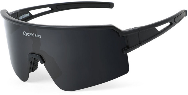오클랜즈 스포츠 선글라스 QX80, 블랙(프레임) + 스모크편광(렌즈), 1개