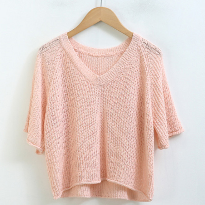 피핀 여성용 꼬모 허니 부클 브이넥 니트 110742