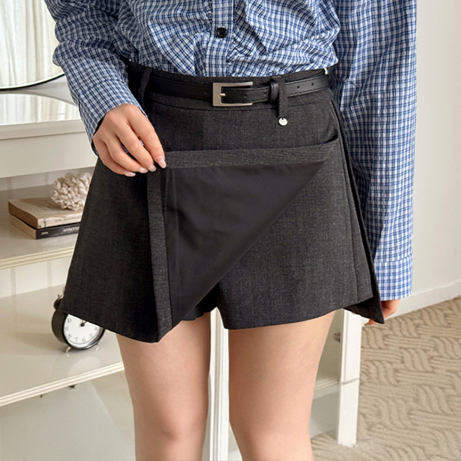 바닐라민트 여성용 페이 랩 치마바지 벨트