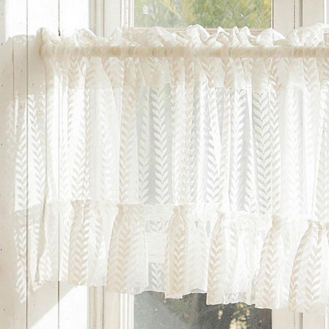 지앤와이 피렌체 레이스 프릴 봉집형 바란스 커튼