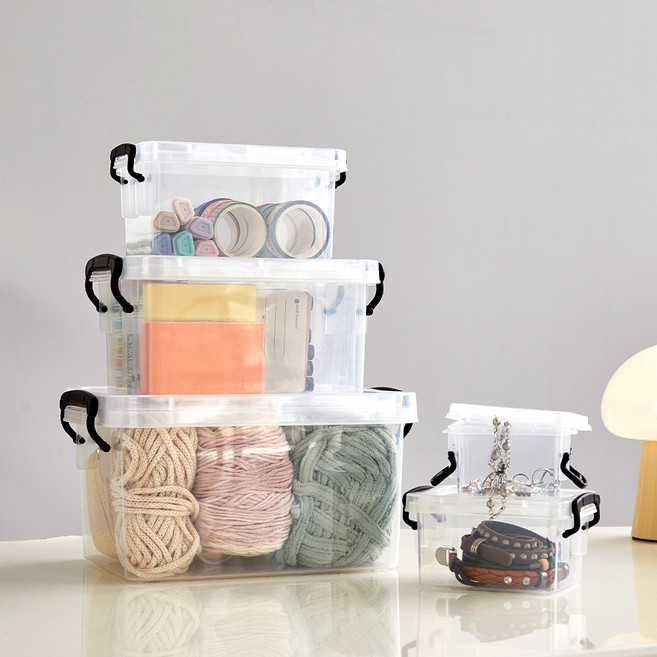 모던하우스 멀티사이즈 미니수납박스 5종 세트, 투명, 1개