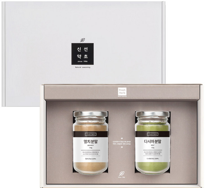 신선약초 조미료 2종 선물세트 1호 멸치+다시마, 1세트