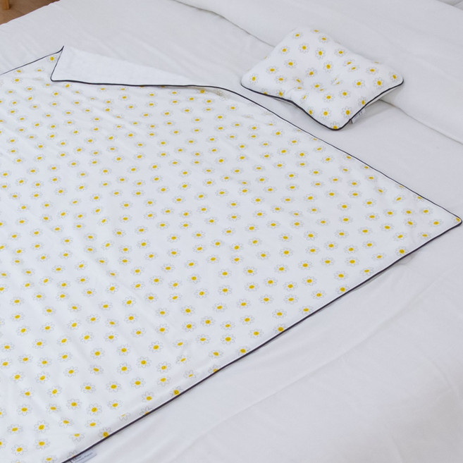 아띠블랑 짱구베개 + 블랭킷 세트, 해피플라워
