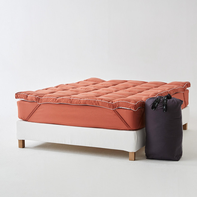 라뽐므 노르빅 토퍼 + 파우치 백 세트, 브릭레드(토퍼), 백(차콜그레이)