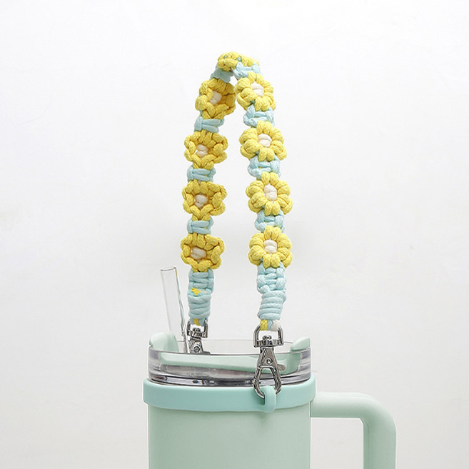 금깨비 텀블러 스탠리 호환 스트랩 악세사리 데이지, 민트, 1개