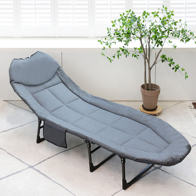 팬물산 이지라이프 6단계 조절 휴대용 접이식 침대 매트, 그레이