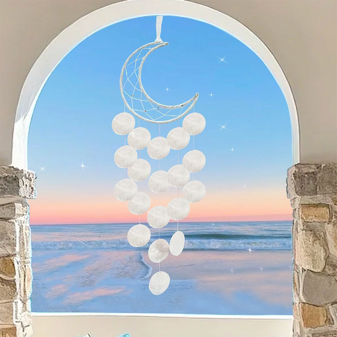 KODACHIEF 영롱 자개 모빌 DIY 달자개 모빌 완성품, 화이트