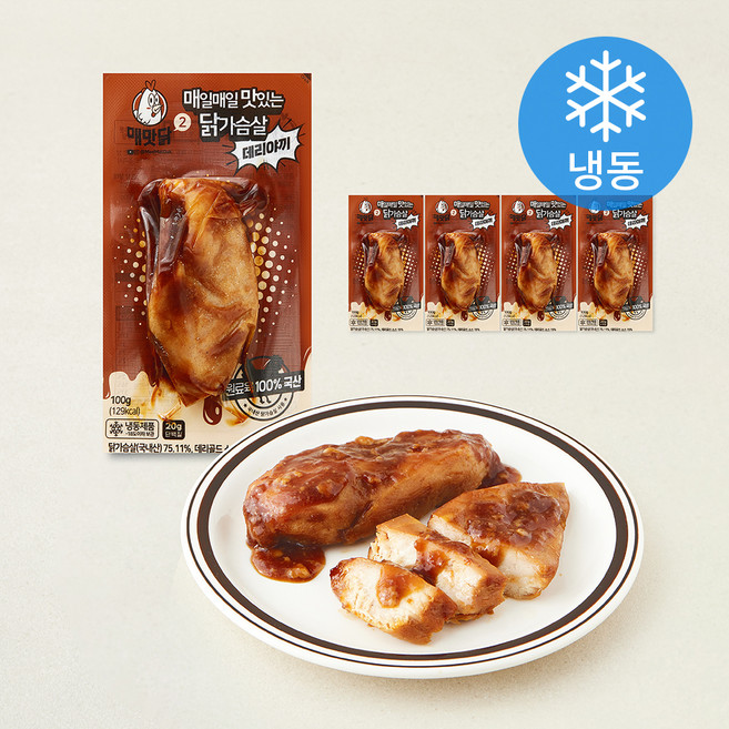 매맛닭 매일매일 맛있는 소스 닭가슴살 데리야끼 (냉동), 100g, 5개, 1개입