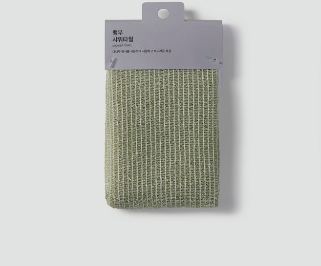 (JAJU/자주) 뱀부 샤워타월, 다크그린, 1개입, 1개