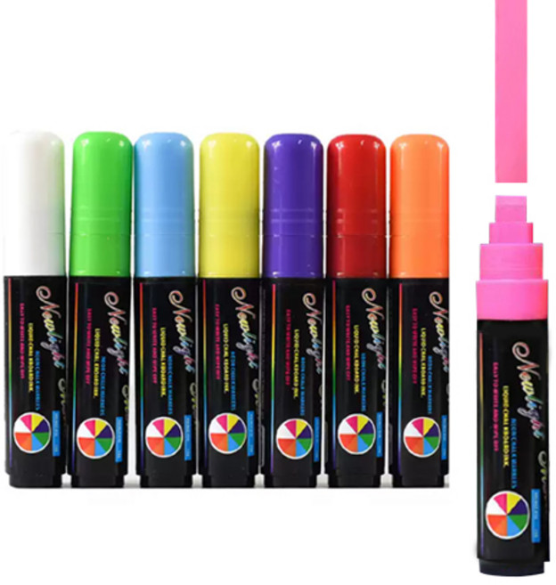 Fullcolors 유리 블랙보드 윈도우마카 10mm, 1세트, 8색