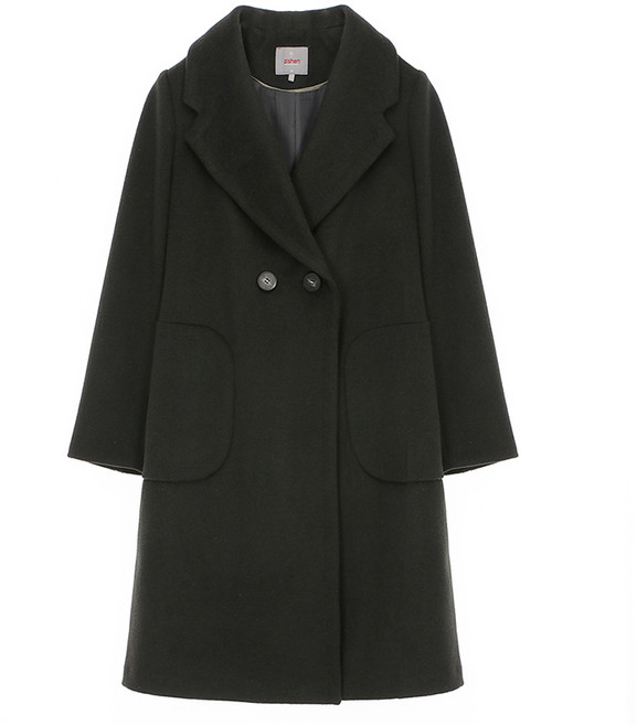 지센 여성용 울 블렌드 더블 버튼 코트 LFLCKA09