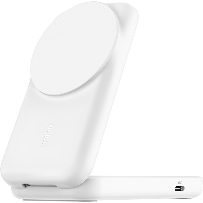 belkin 貝爾金 UltraCharge 25W 磁吸 可折疊 充電器 Qi2 2合1 白色