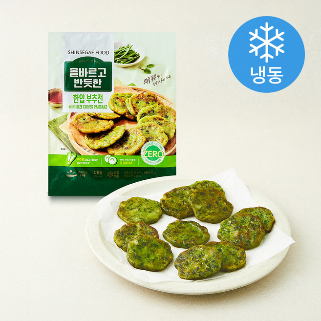 올바르고 반듯한 한입 부추전 (냉동), 1kg, 1개