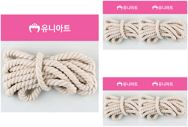 유니아트 면끈 10mm 5p, 2.5m, 1세트