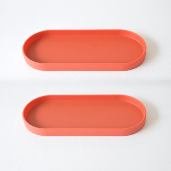 실리콘 다용도 트레이 받침대, 오렌지, 2개