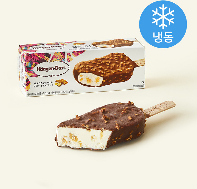 하겐다즈 스틱바 마카다미아넛 브리틀 아이스크림 (냉동), 1개, 1개입, 80ml