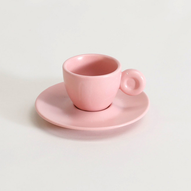 Dalsogum 韓國製陶瓷義式濃縮咖啡杯, 淺粉色, 1個