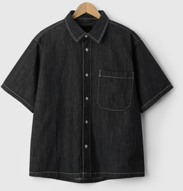 엠엔씨 오버핏 데님 반팔셔츠 MDSS036WS